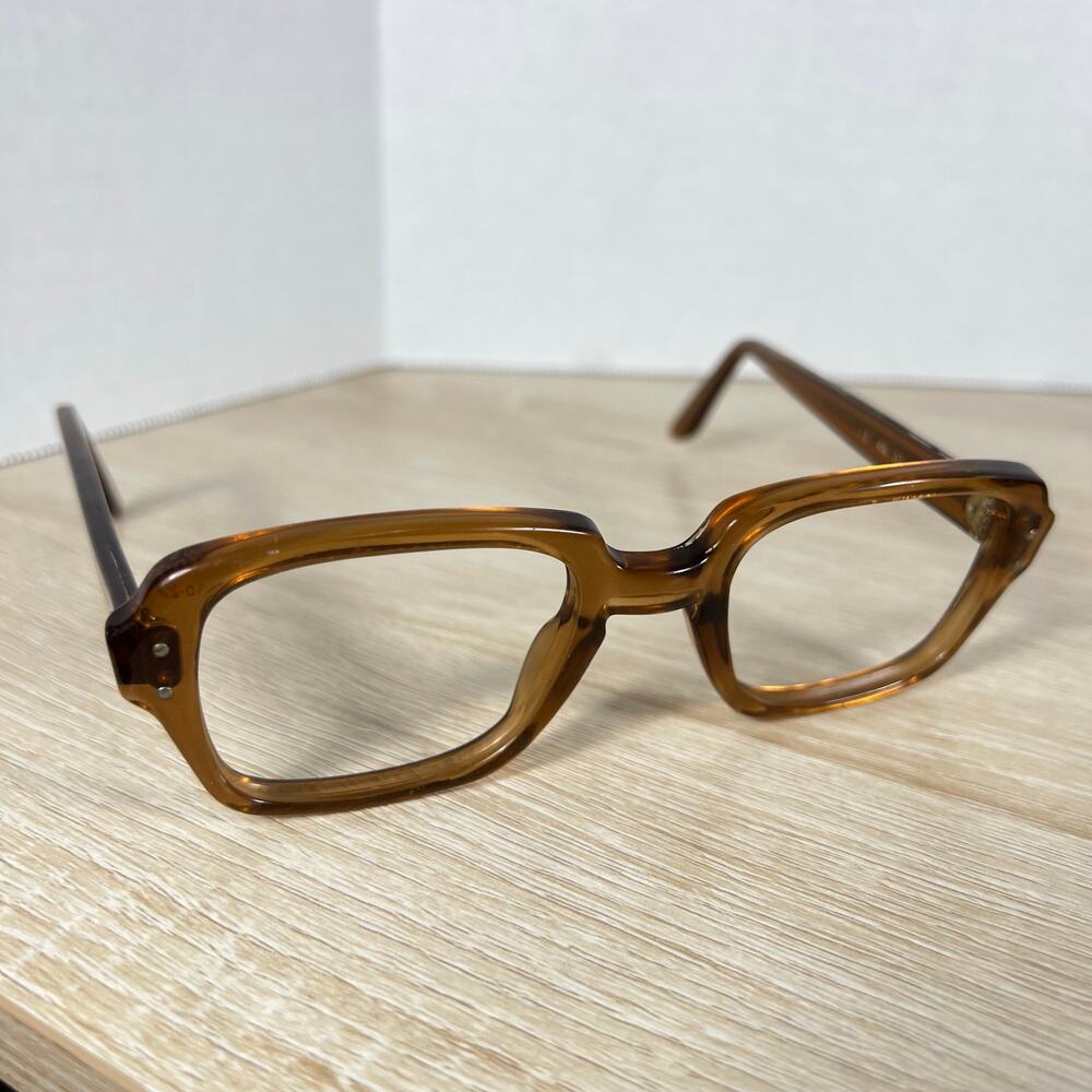 Vintage USS 4 1/2 - 5 3/4 USS 50-22 Eyeglasses Full Rim Frames ONLY Brown